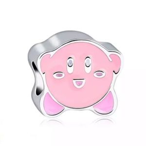 NEW•Kirby character silver/pnk DIY chrm